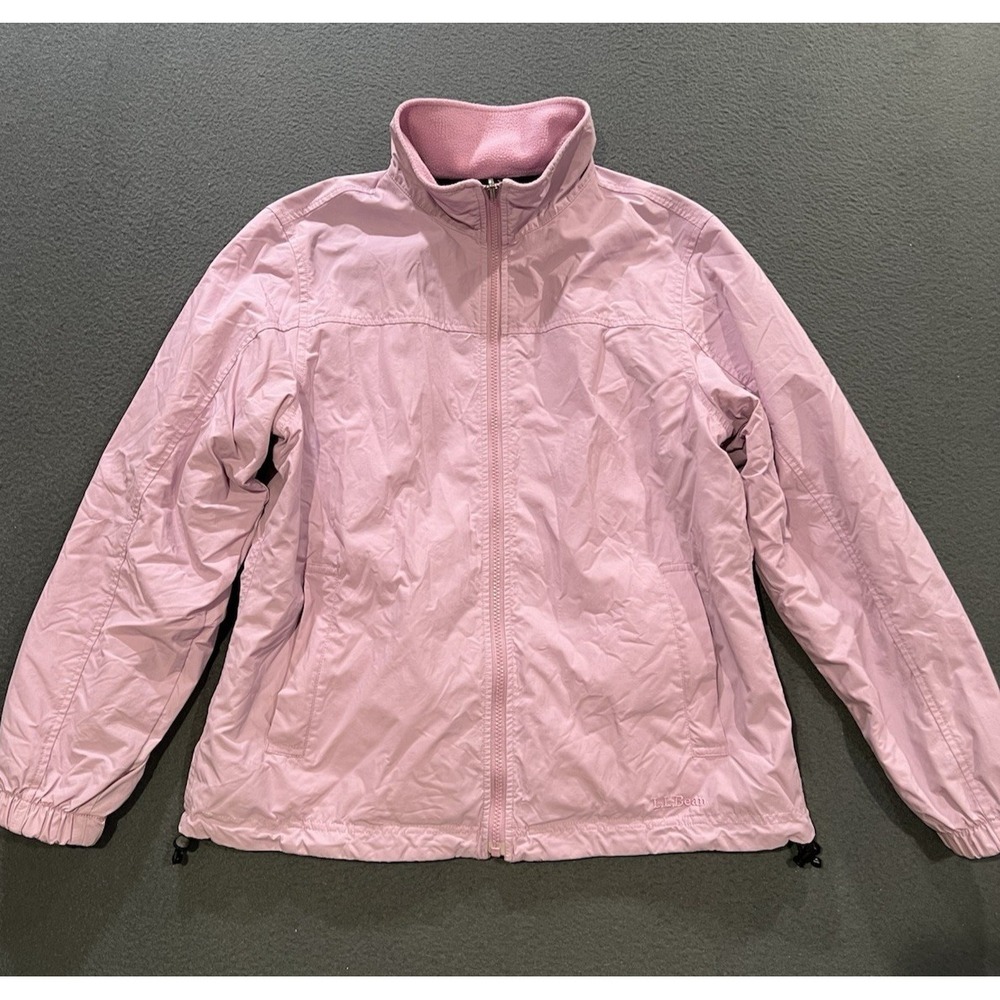 LL Bean Reversible Jacket pink Fleece fleece Y2K women Size M A001598